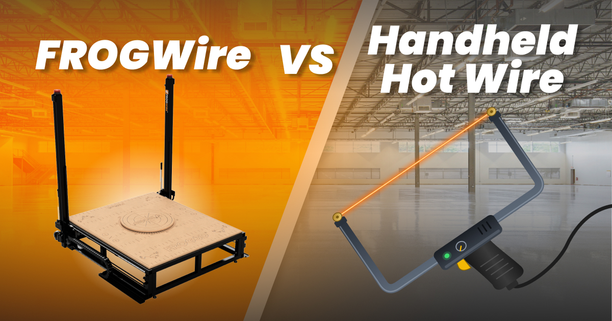 FROGWire 4x4 CNC hot wire foam cutter vs. handheld hot wire bow cutter