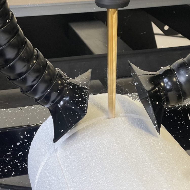 CNC Router milling EPS foam using lathe axis